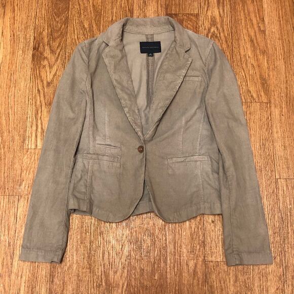 Banana Republic Tan Corduroy Ribbed Cotton Jacket Blazer Size Medium - Picture 1 of 14